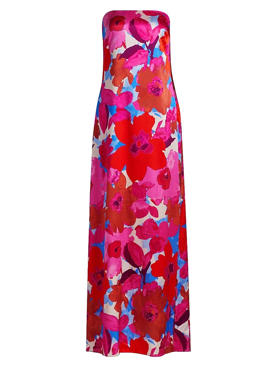 Women's Lyle Stretch Silk Floral Gown - Rosa Pink Multi - Size 12