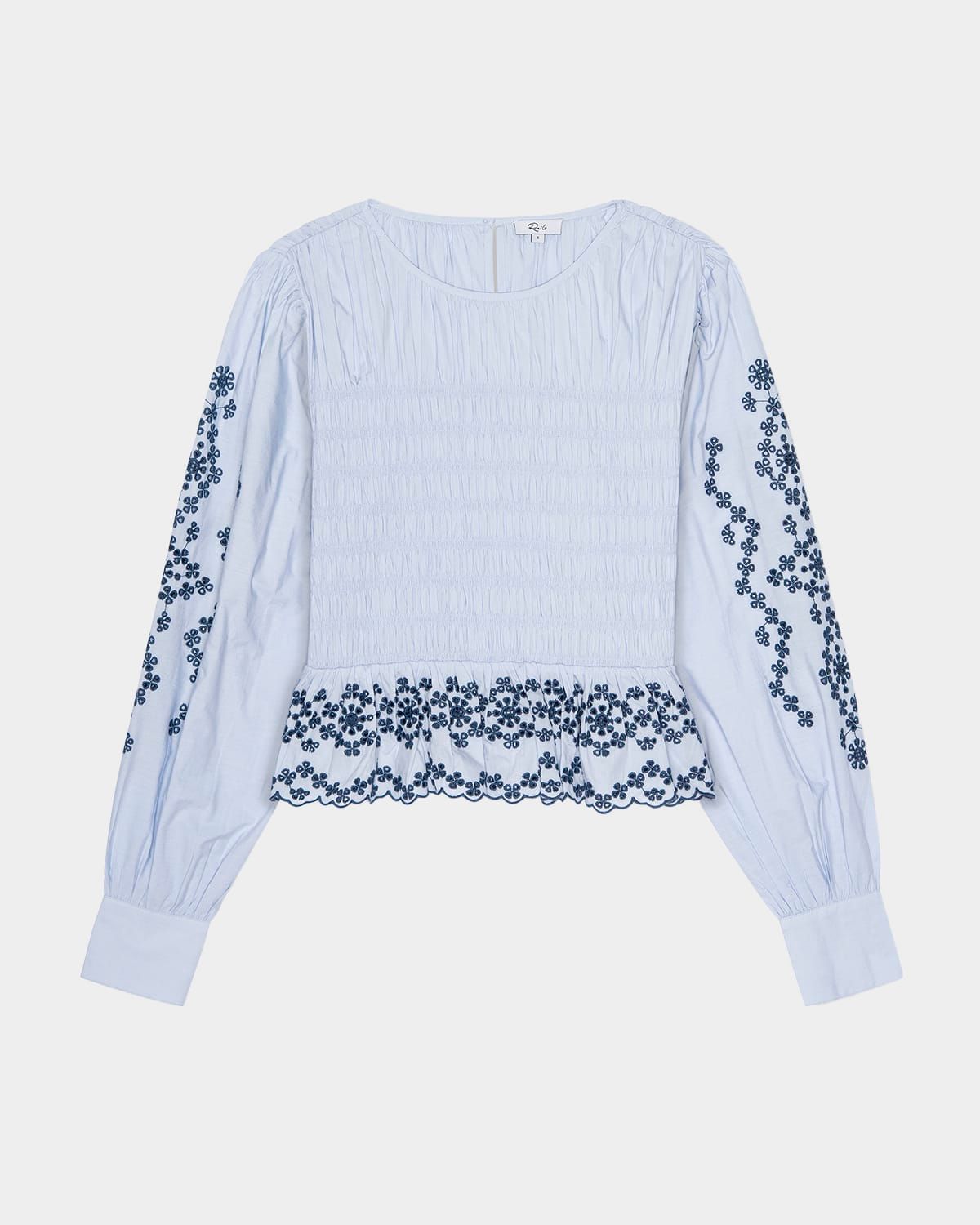Tabi Embroidered Long-Sleeve Poplin Top
