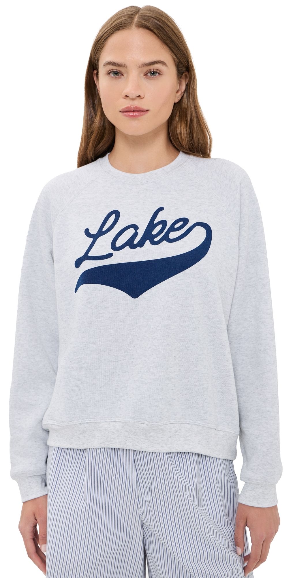 Sunny Somewhere Lake Raglan Sweatshirt Heather Ash S