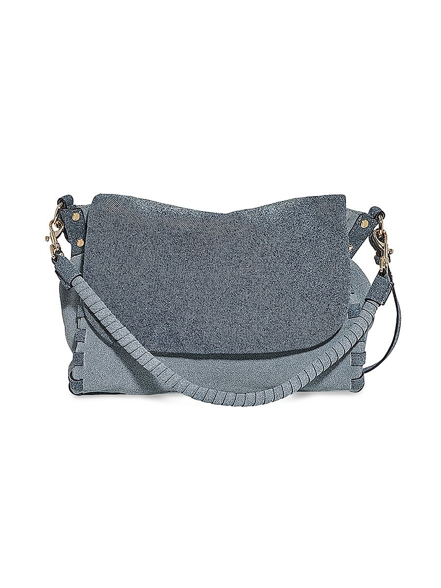Women's Zen Leather Convertible Shoulder Bag - Denim Leather