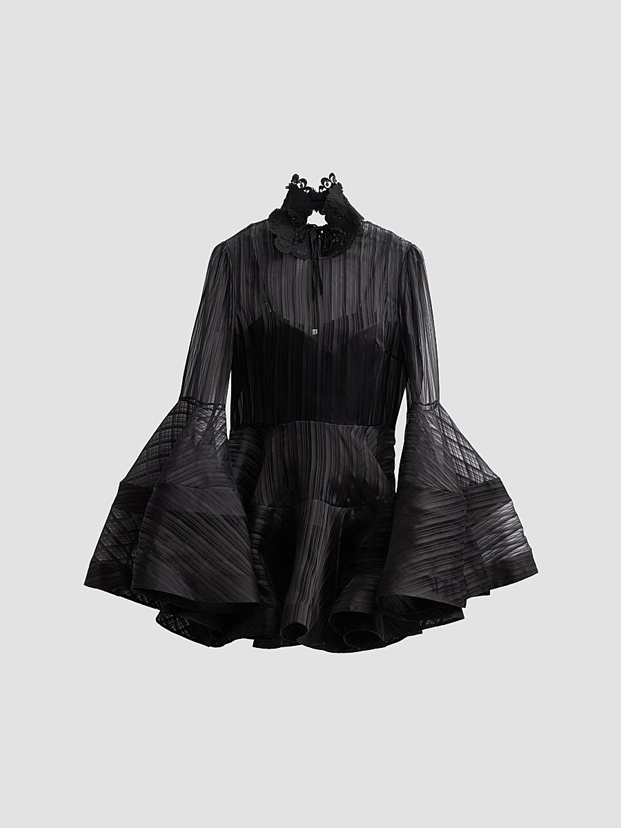 Women's Valiant Lantern Mini Dress - Black - Size 0