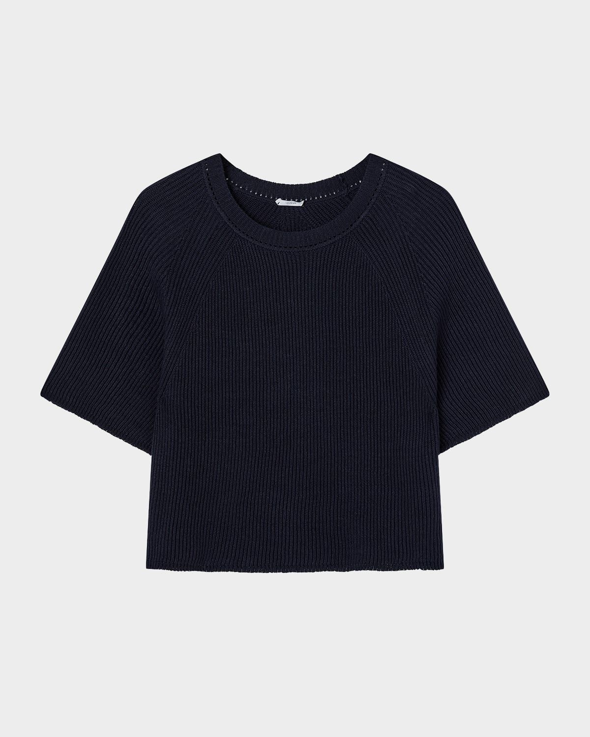 Ribbed Raglan-Sleeve Top