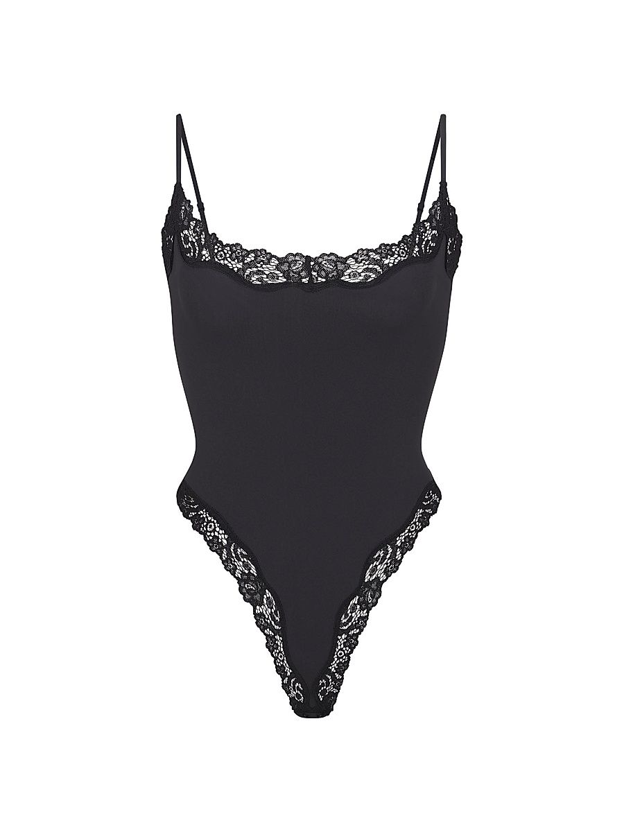 Women's Fits Everybody Lace Cami Bodysuit - Onyx - Size Large