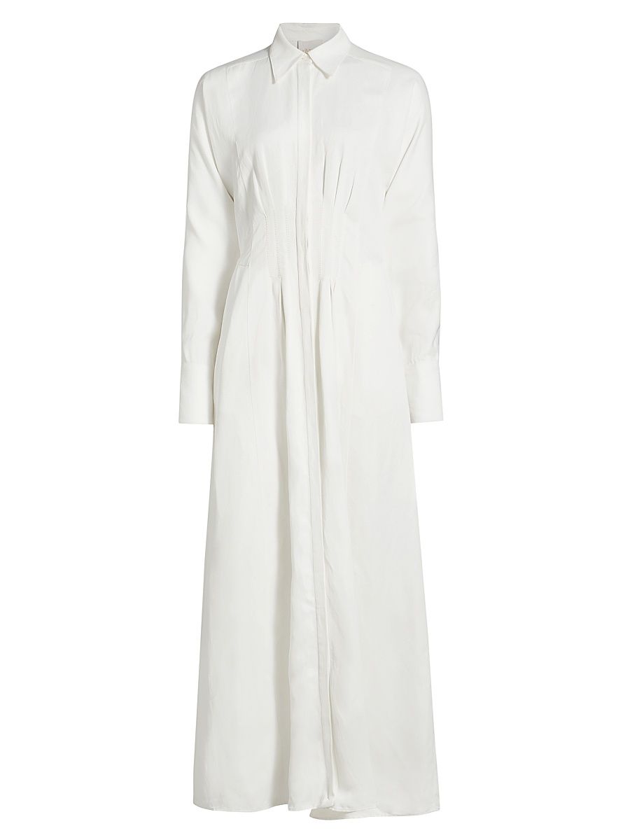 Women's Main Street After Midnight Pleated Maxi Shirtdress - White - Size 2