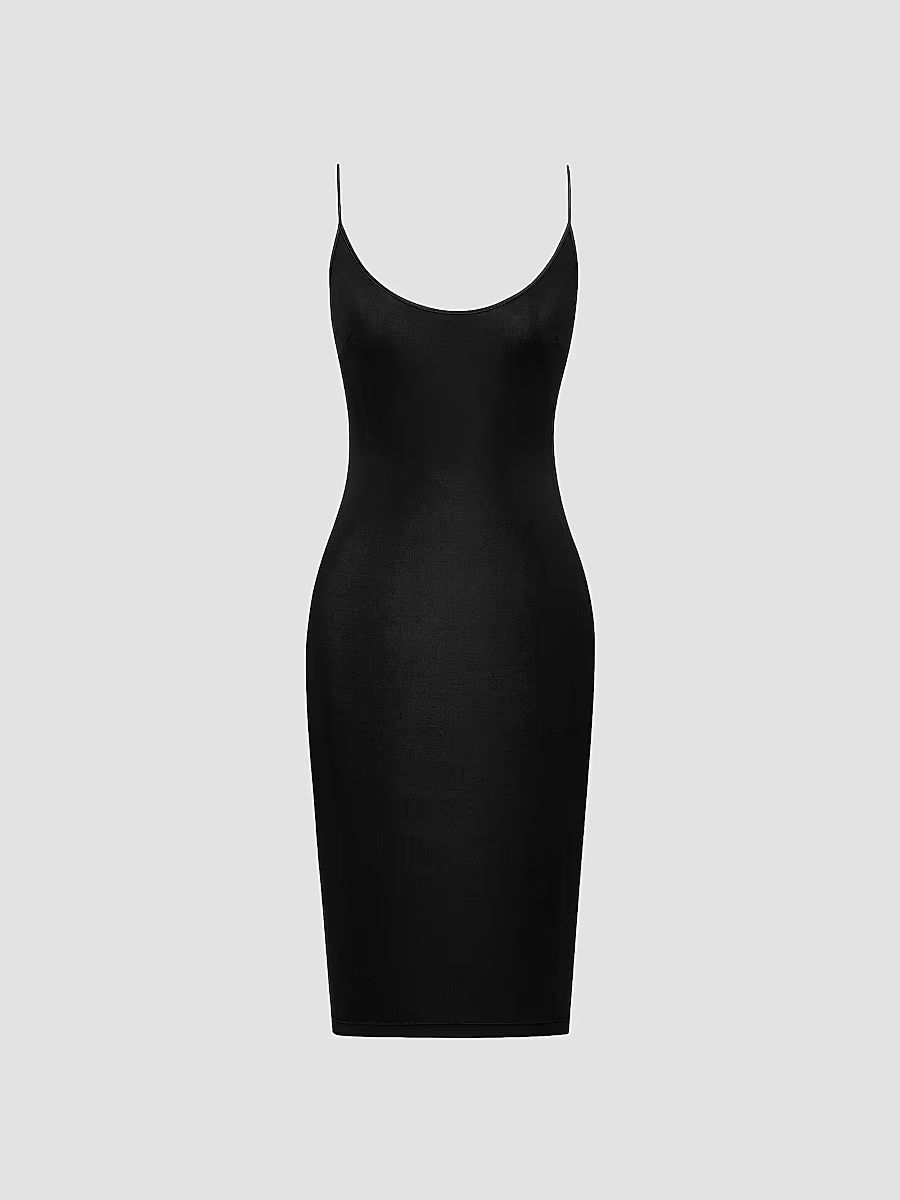 Saint Laurent Women's Cassandre Open-Back Dress in Ribbed Knit - Noir - Size Large