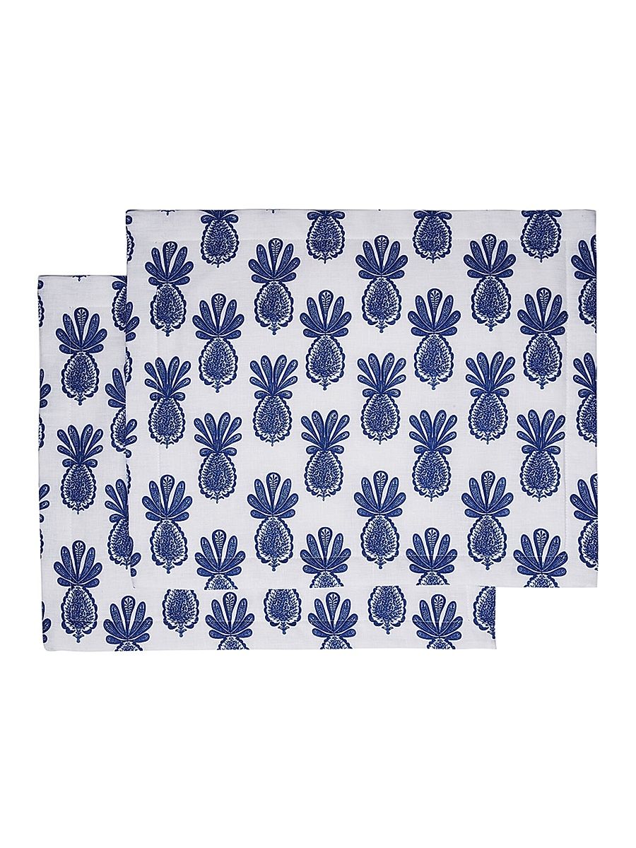Placemats Set of 2 (13.7'' x 17.7'') - Pineapple Blue
