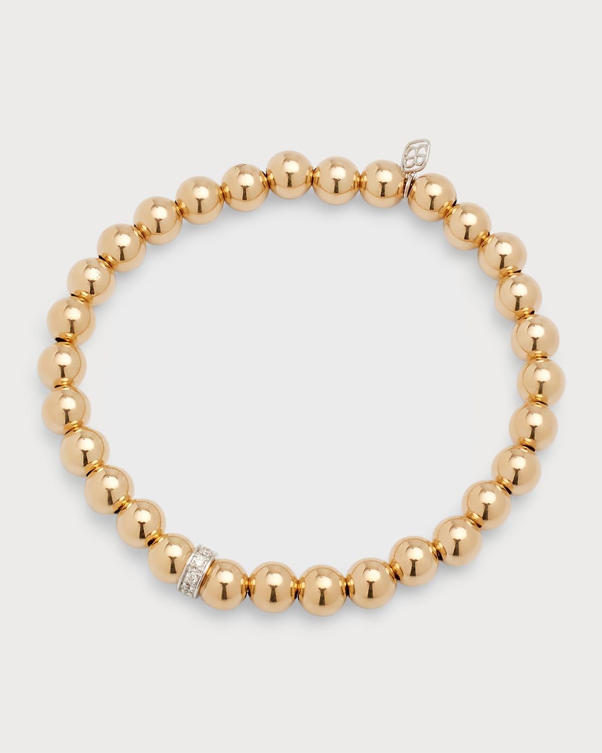 14k Beaded Diamond Wheel Bracelet