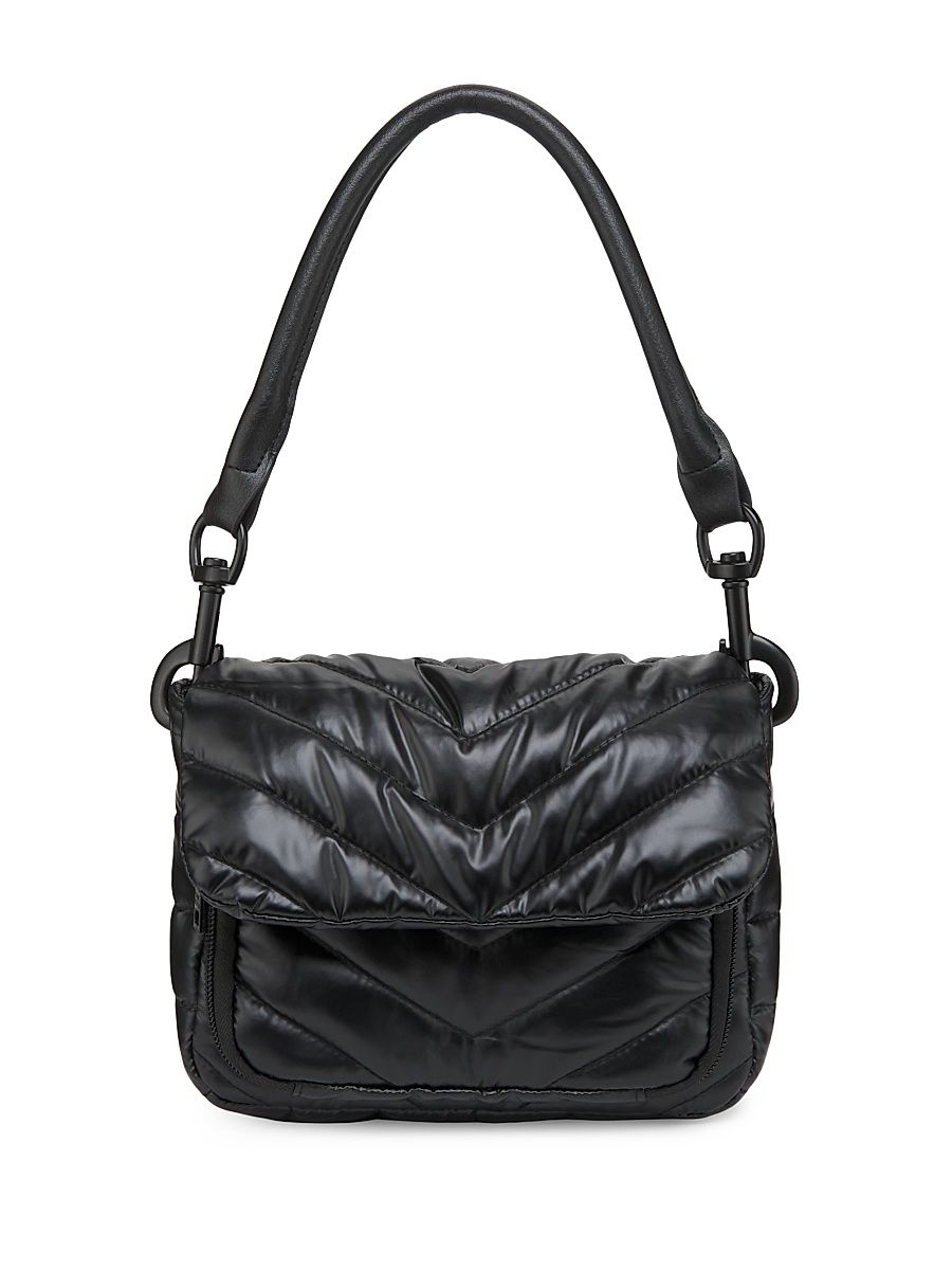 Women's Mini Muse Quilted Convertible Top Handle Bag - Pearl Black