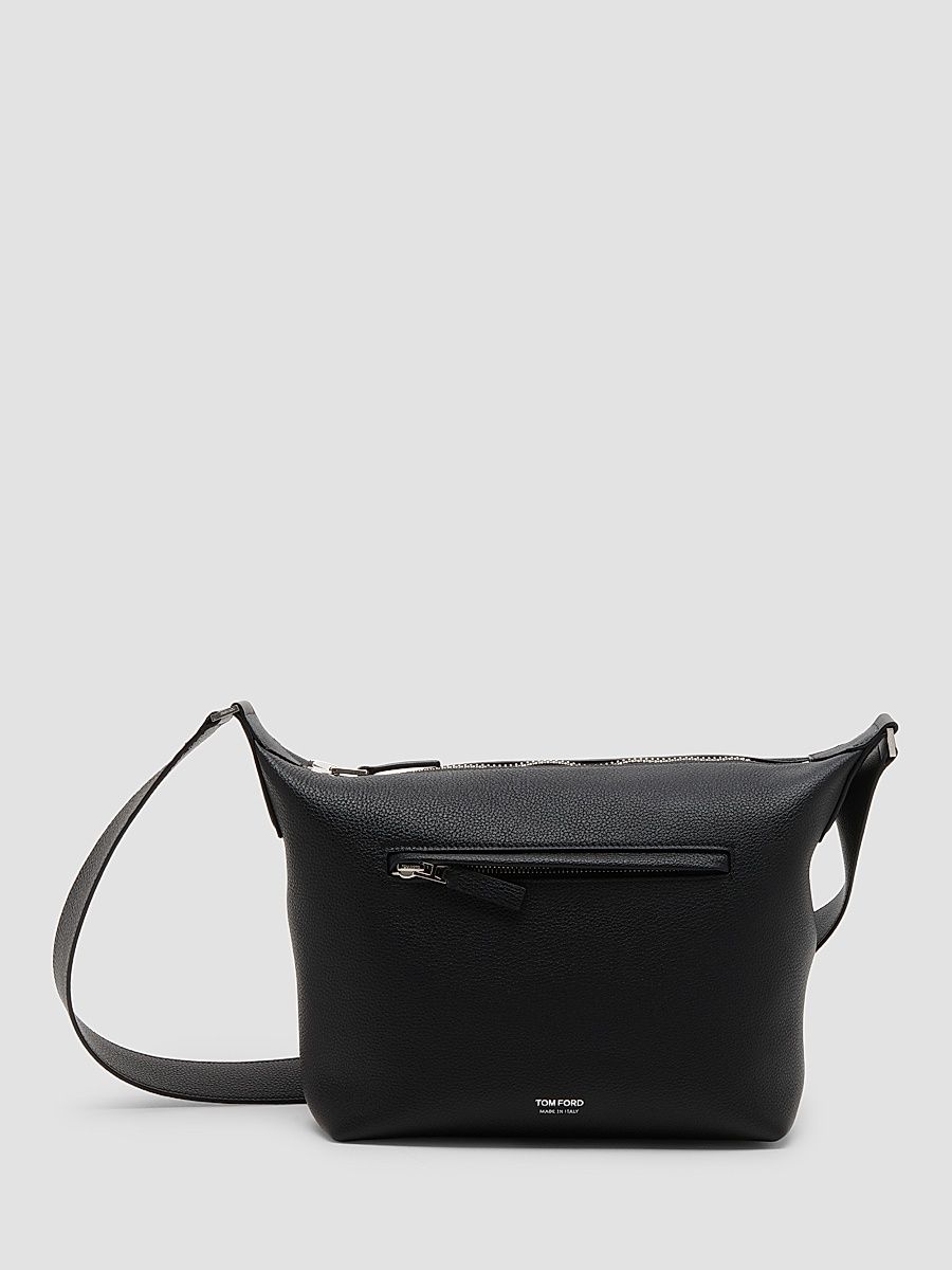 Men's Leather T-Line Camera Bag - Black