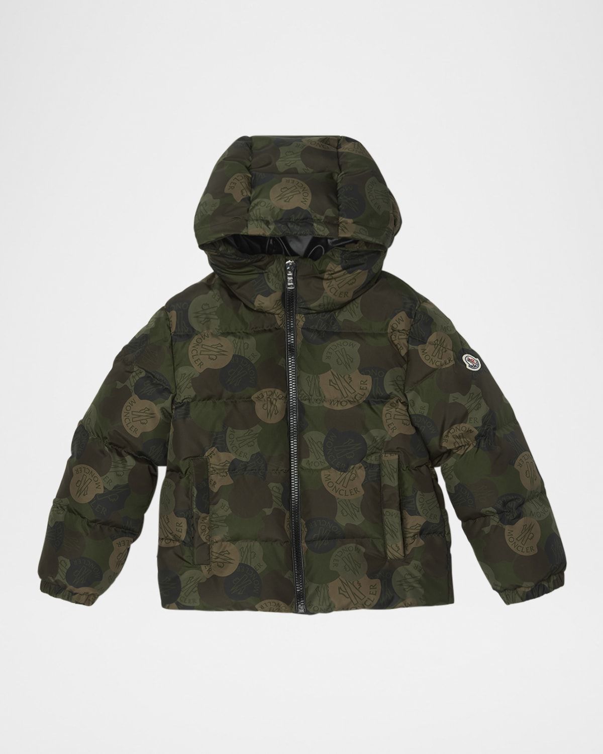 Boy & apos;s Escer Camo Logo-Print Puffer Jacket, Size 12-14