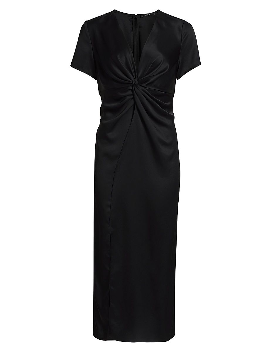 Women's Heather Twist V-Neck Midi-Dress - Jet - Size XL