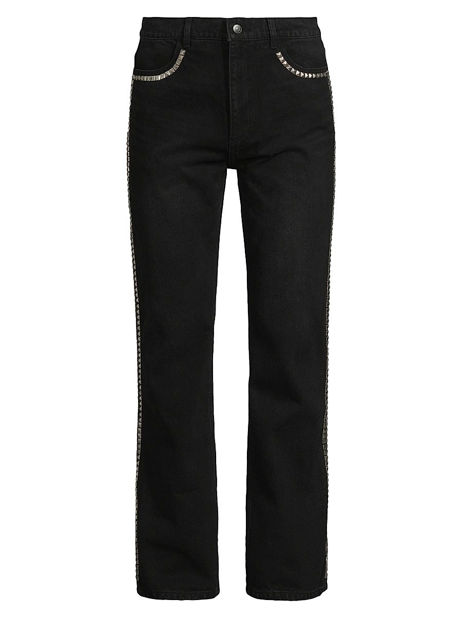 Men's Persistence Of Memory Studded Bootcut Jeans - Jet Black Silver Studs - Size 30