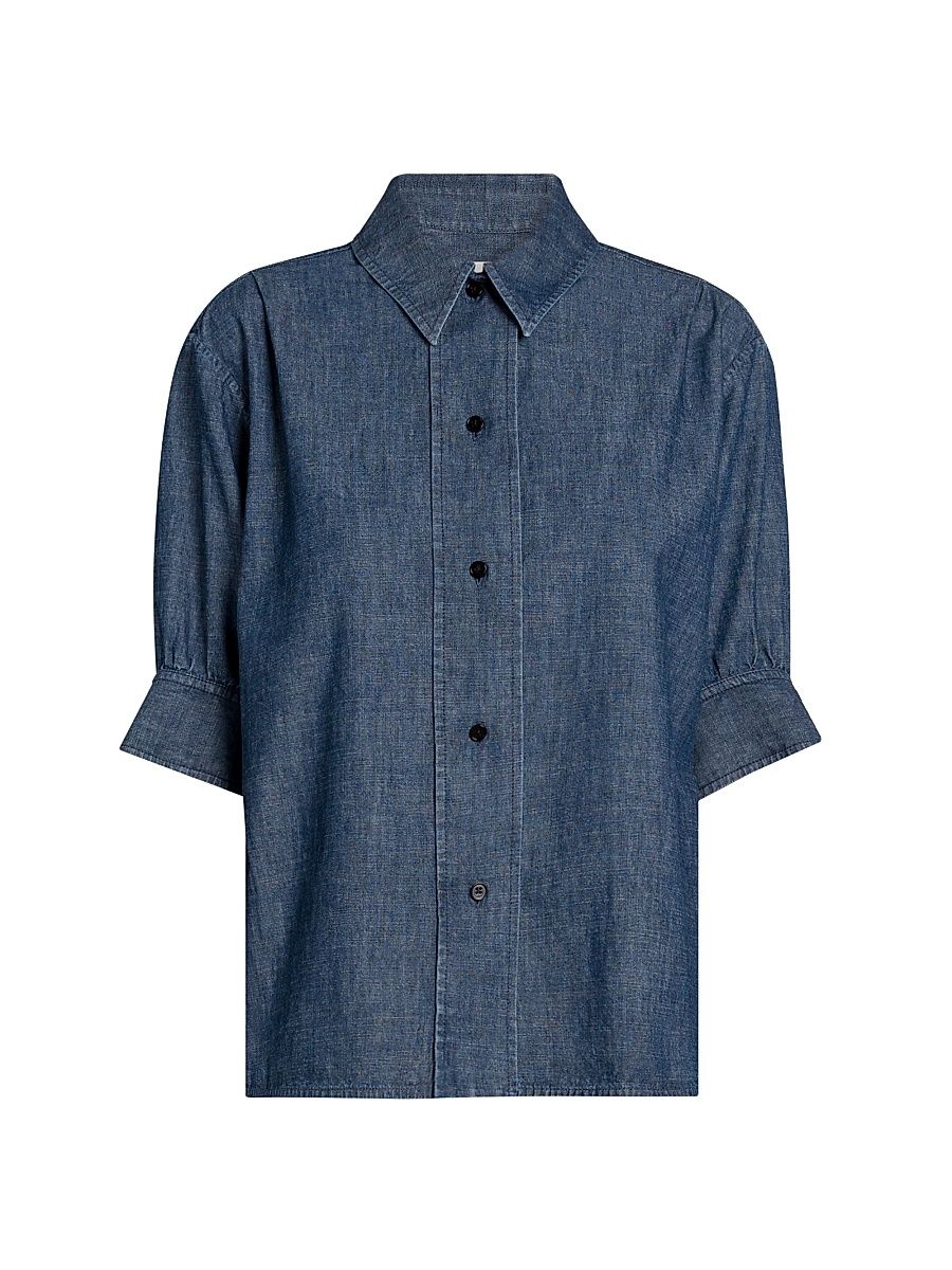 Women's Light Cotton Chambray Shirt - Indigo - Size 10