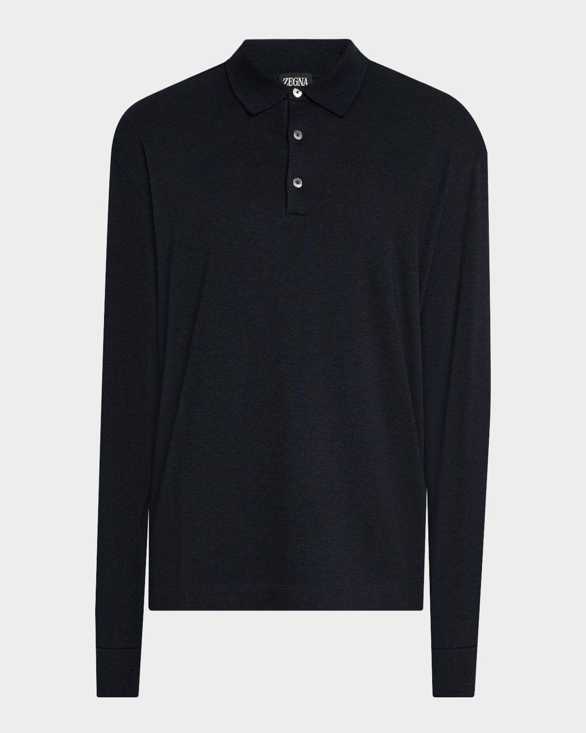 Men & apos;s Cotton Classic Fit Long-Sleeve Polo Shirt