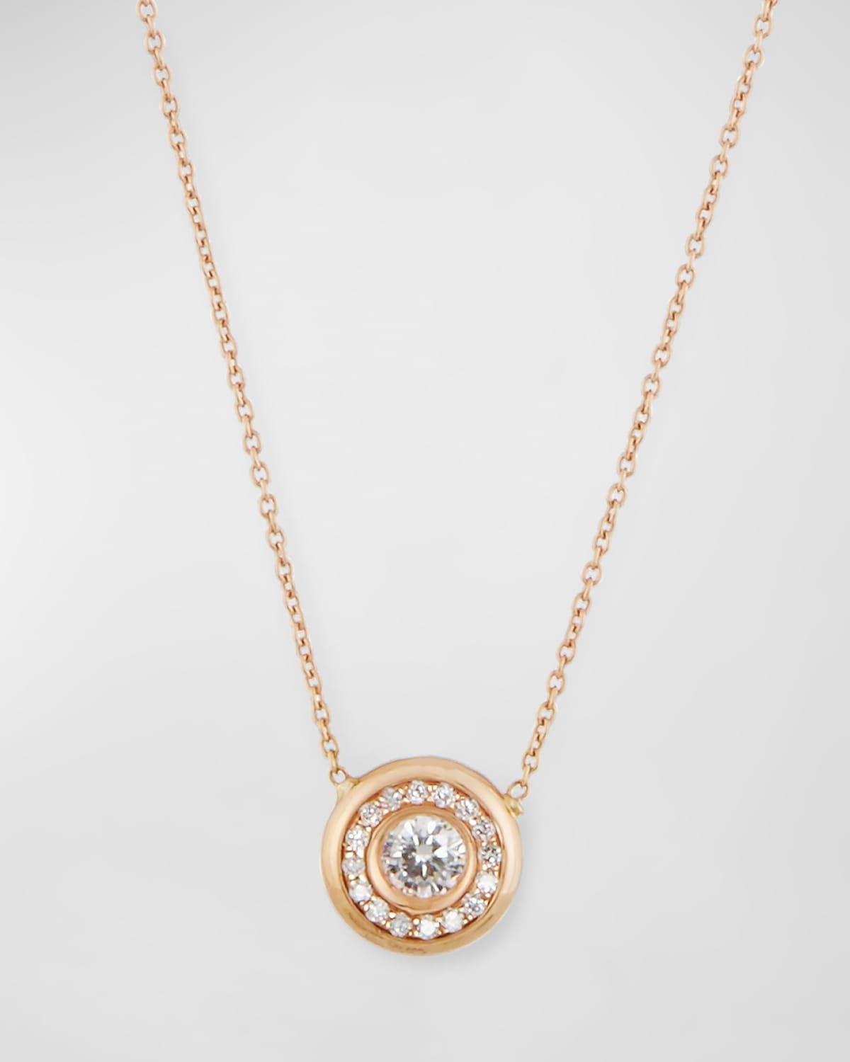 18k Gold Pave Diamond Pendant Necklace