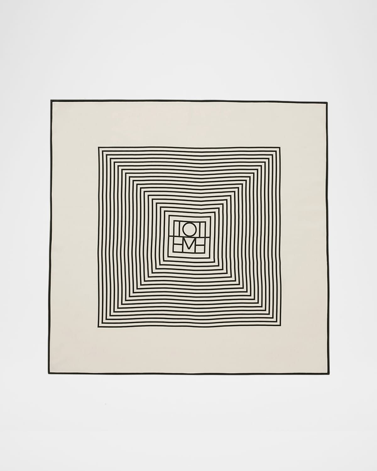 Centered Monogram Silk Square Scarf