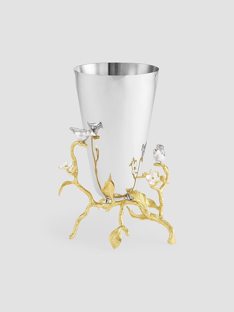 Michael Aram Lovebirds Silver & Gold Small Vase