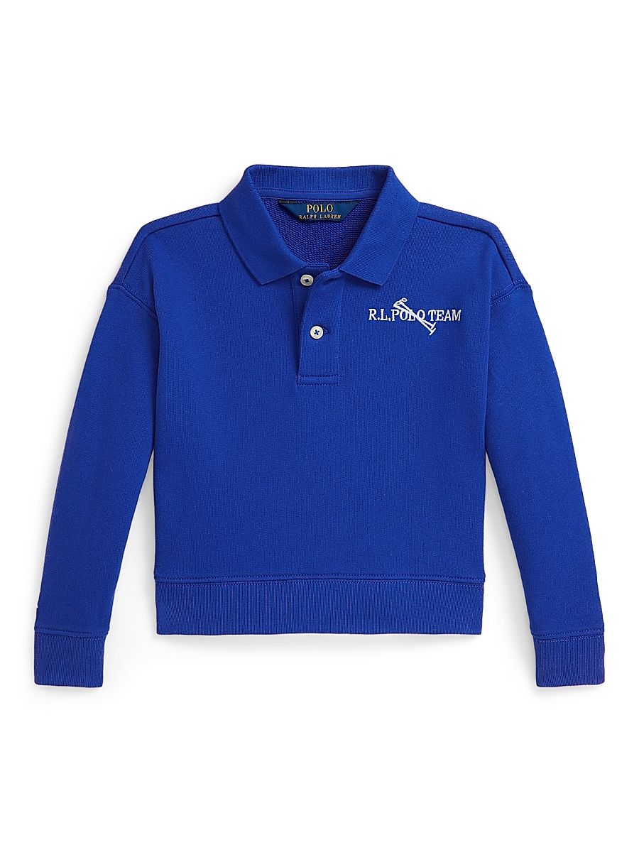 Little Girl's & Girl's Polo Team Long-Sleeve Polo Shirt - New Sapphire - Size 16