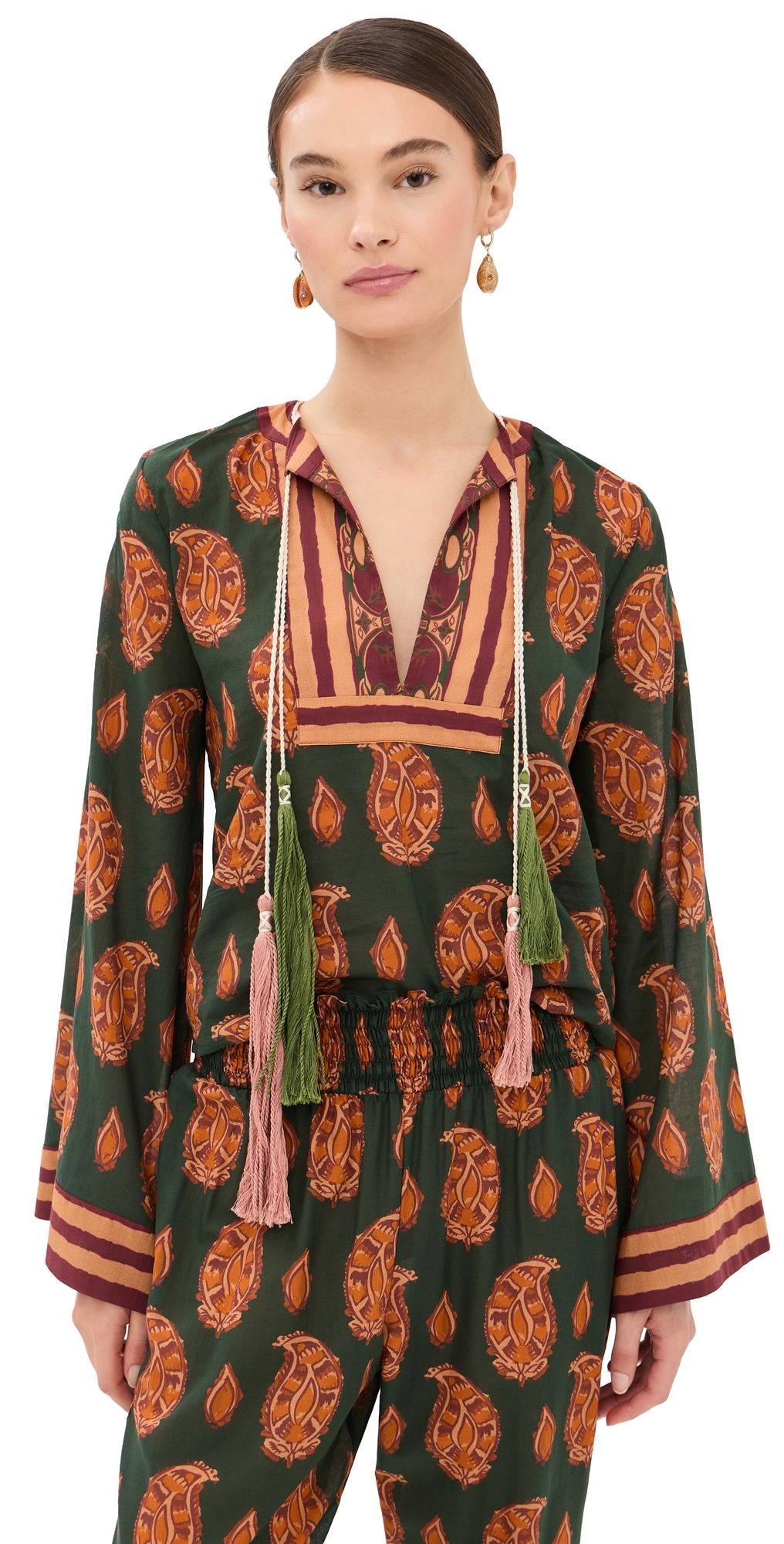 Johanna Ortiz Sun Whisper Top Green/Rose 4