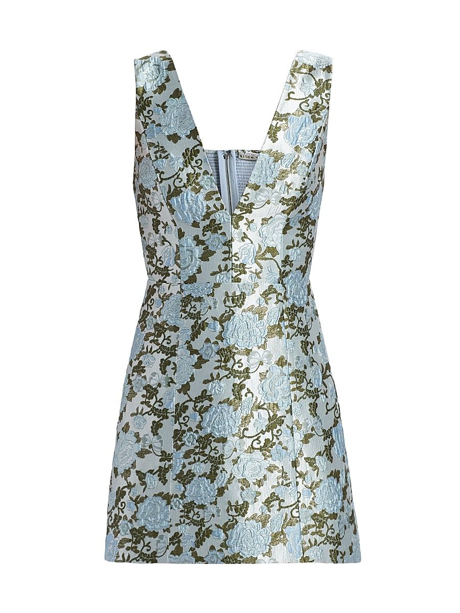 Women's Tatum Floral Satin Minidress - Mineral Blue - Size 14