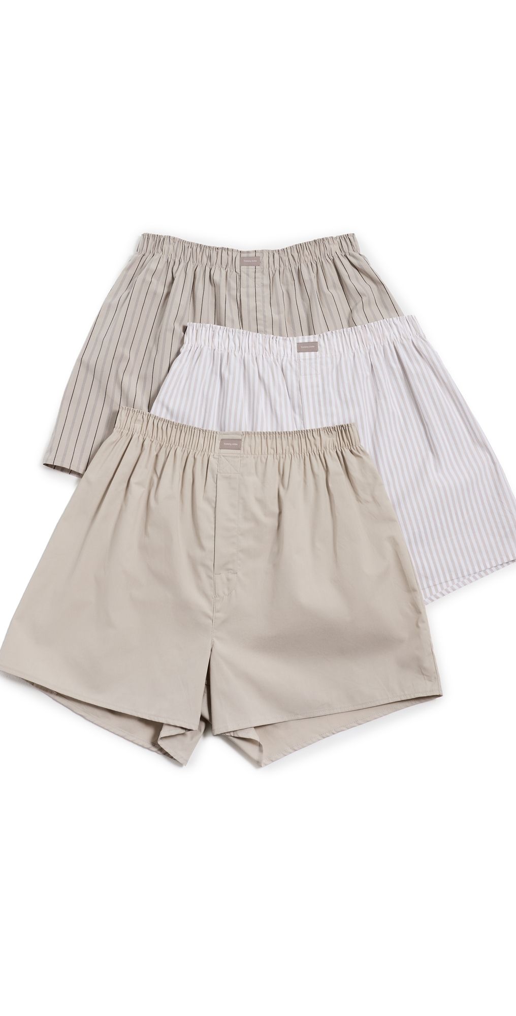 Tommy John Woven Boxer 3 Pack Dove/Classicstripe/Vintagestripe M
