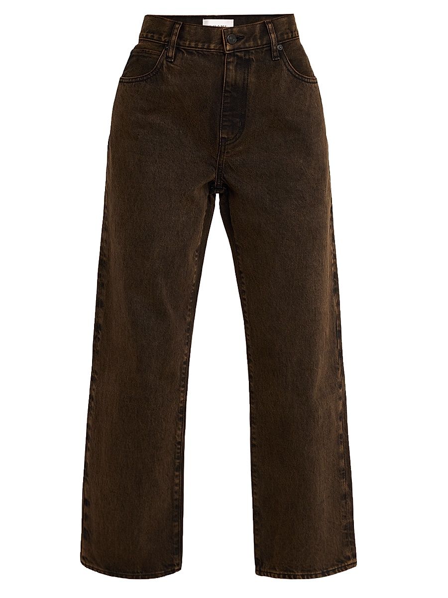 Women's The Hang Mid-Rise Wide-Leg Cropped Jeans - Brown - Size 30