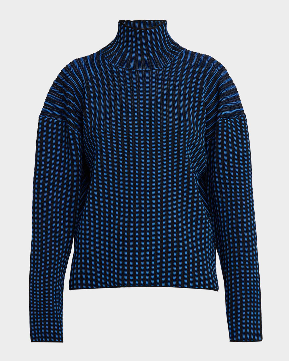 Elysia Ladder Stripe Turtleneck Sweater