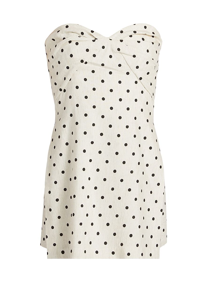Women's Soho Polka Dot Skort Romper - Beige Black - Size XL