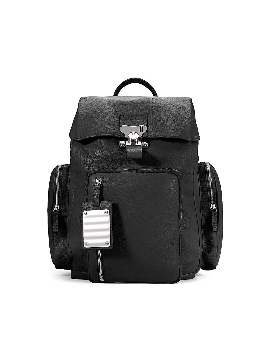 Men's On the Road Small Leather Backpack - Black