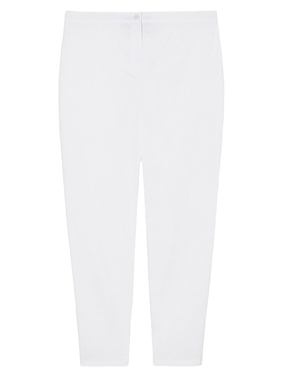 Women's Cotton Poplin Trousers - Optical White - Size 20