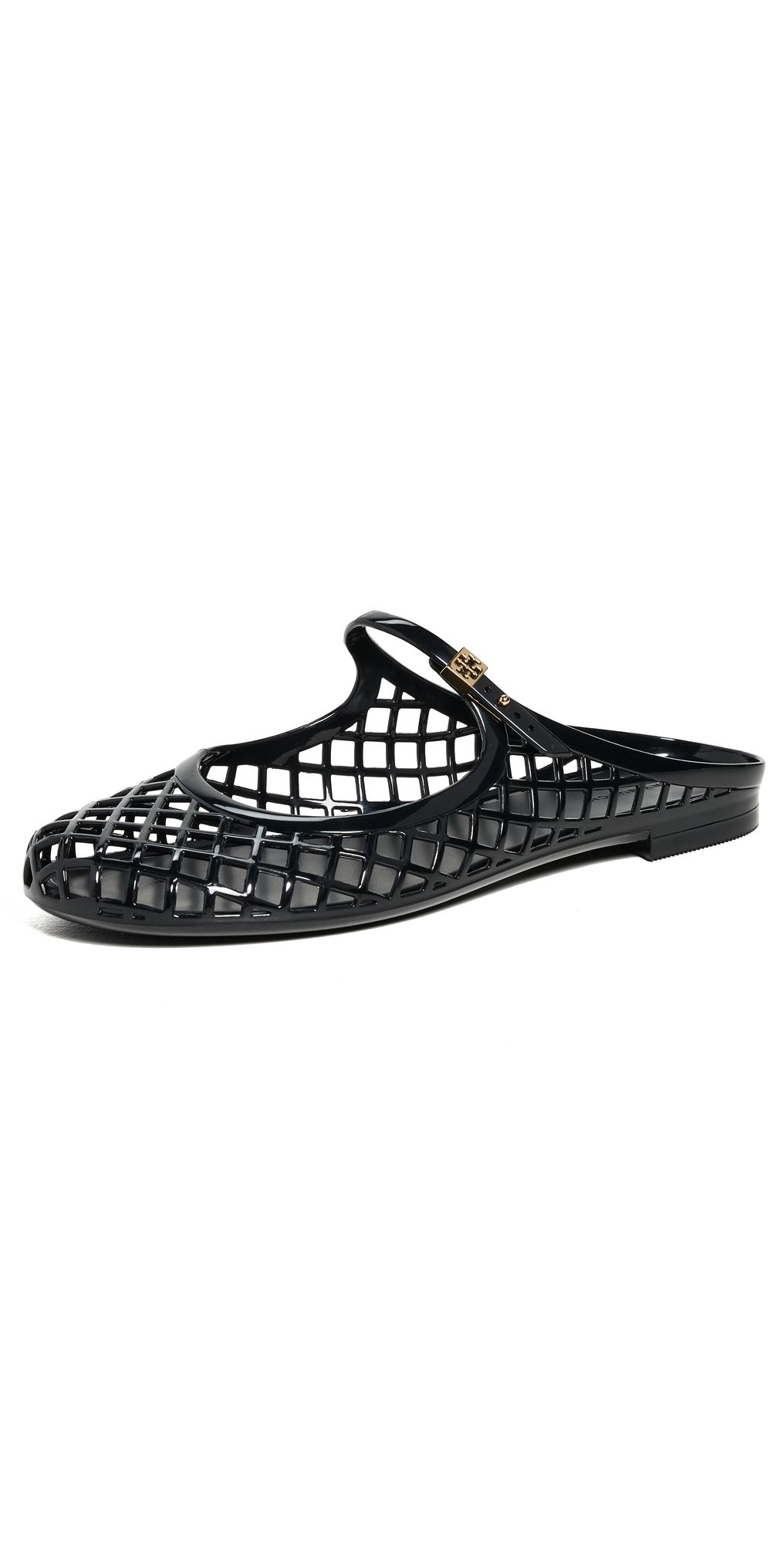 Tory Burch Mellow Mary Jane Jelly Flats Perfect Black / Gold 7