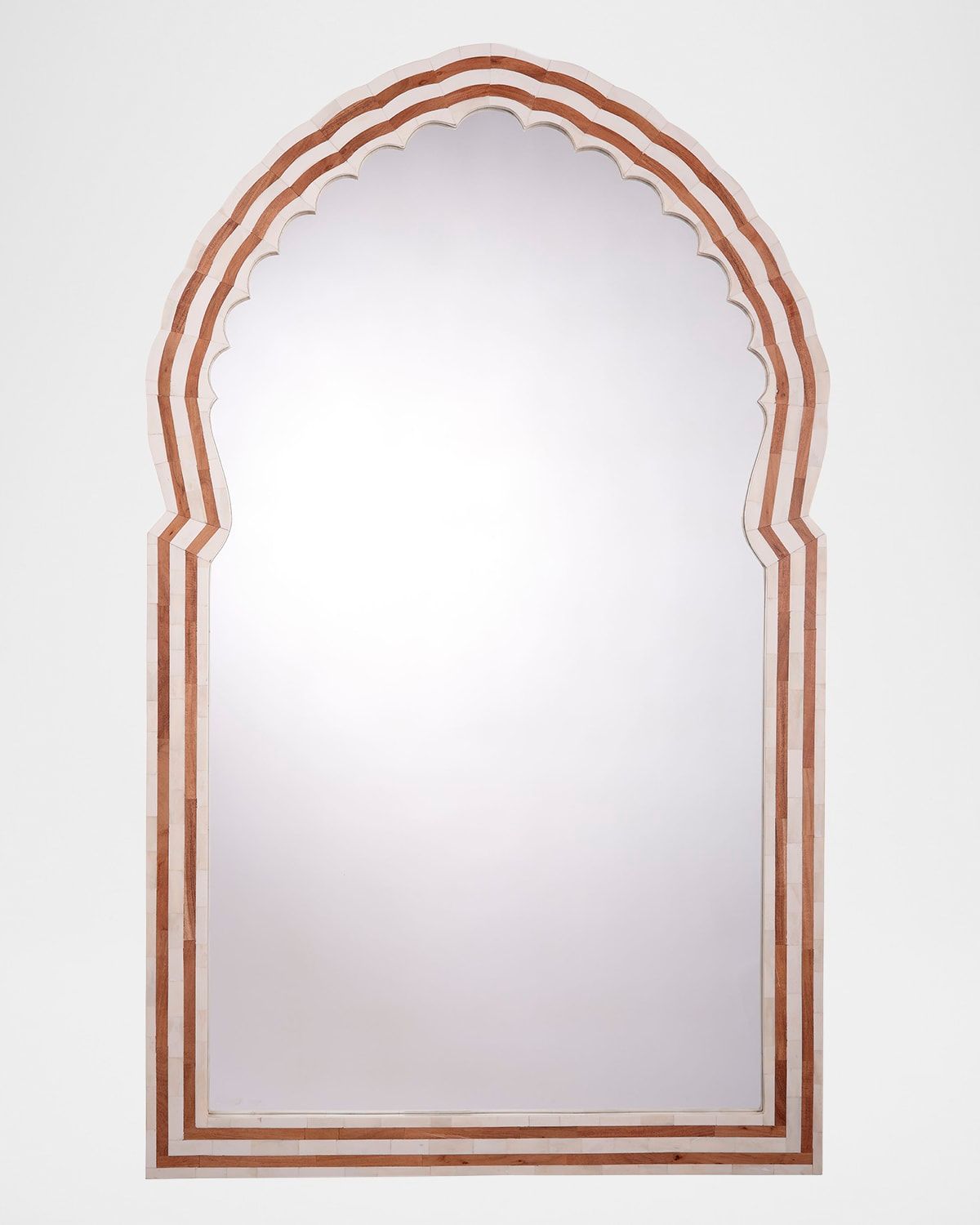 Bardot 60" Bone & Wood Wall Mirror
