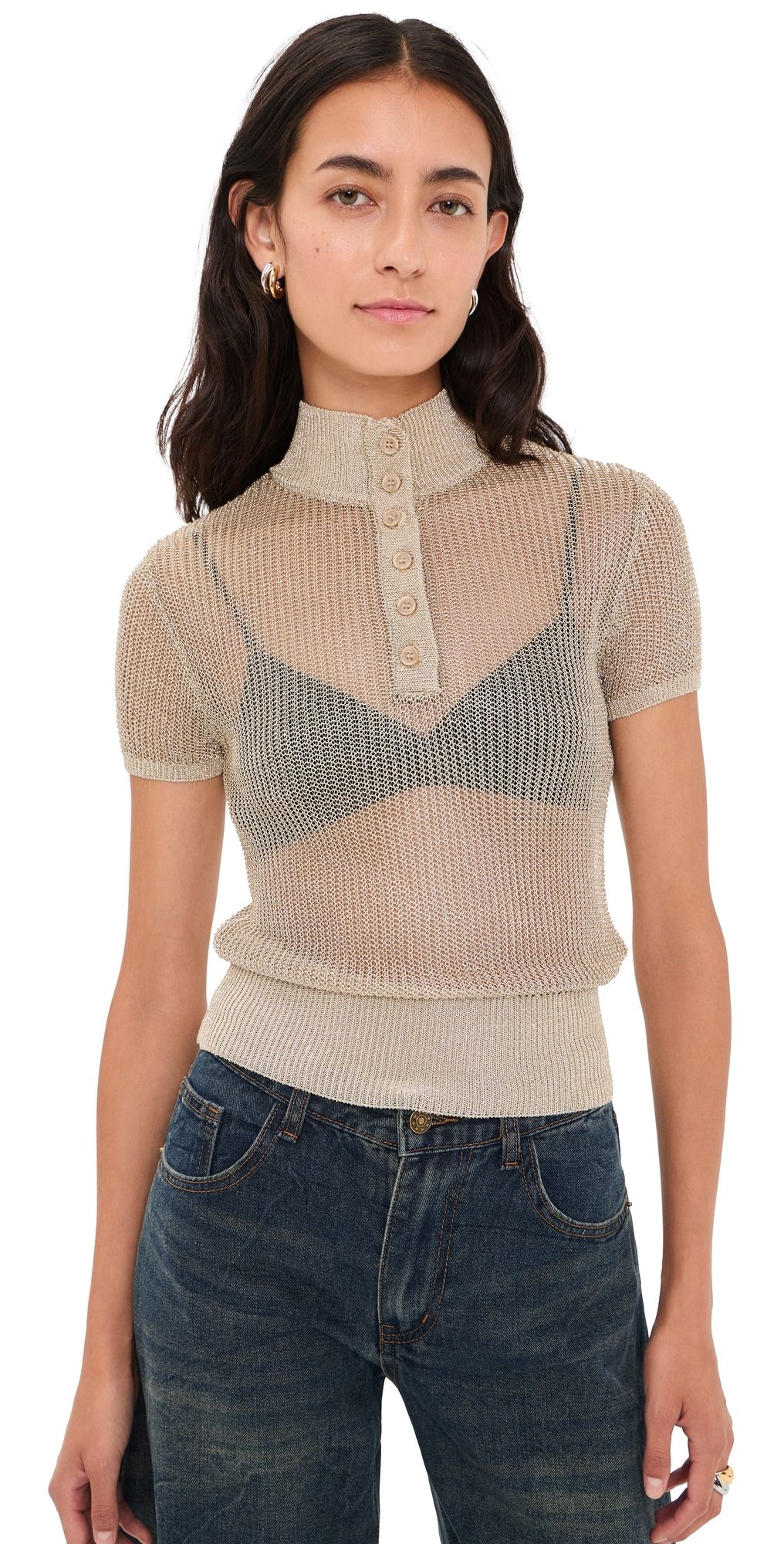 Lioness Matcha Knit Tee Gold L