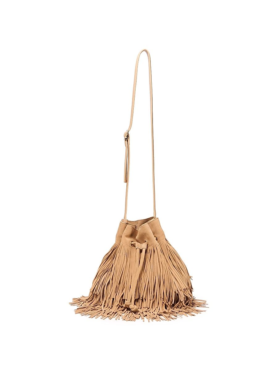 Women's Marena Fringed Suede Crossbody Bag - Light Camel