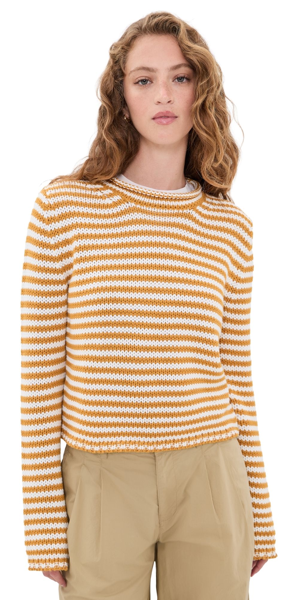 La Ligne Fine Line Mini Marina Sweater Butterscotch/Ivory XS