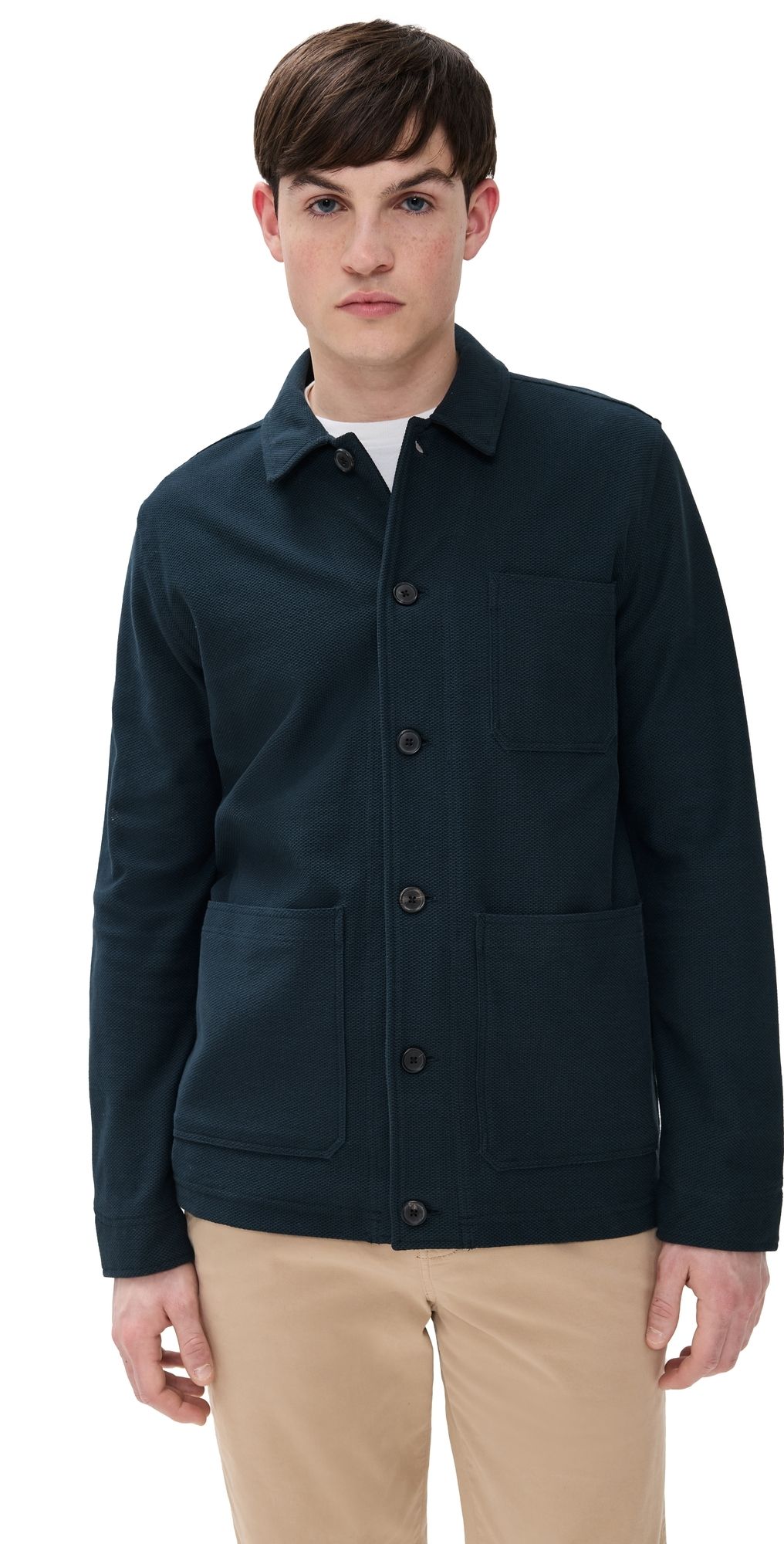 Billy Reid Pique Chore Jacket Carbon Blue M