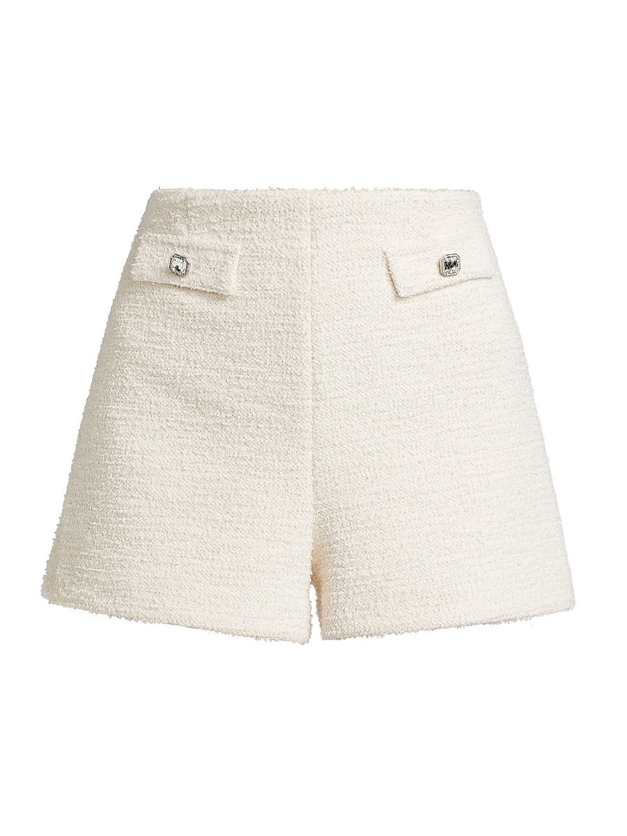 Women's Dami Tweed Knit Shorts - Cream - Size 6
