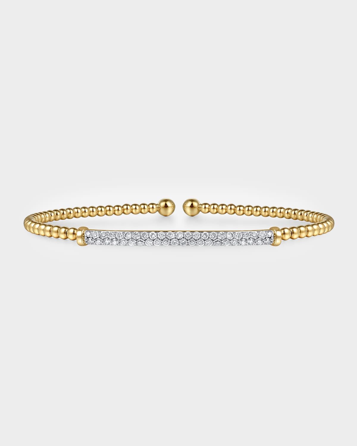 14K Gold Bujukan Diamond Bar Split Bangle
