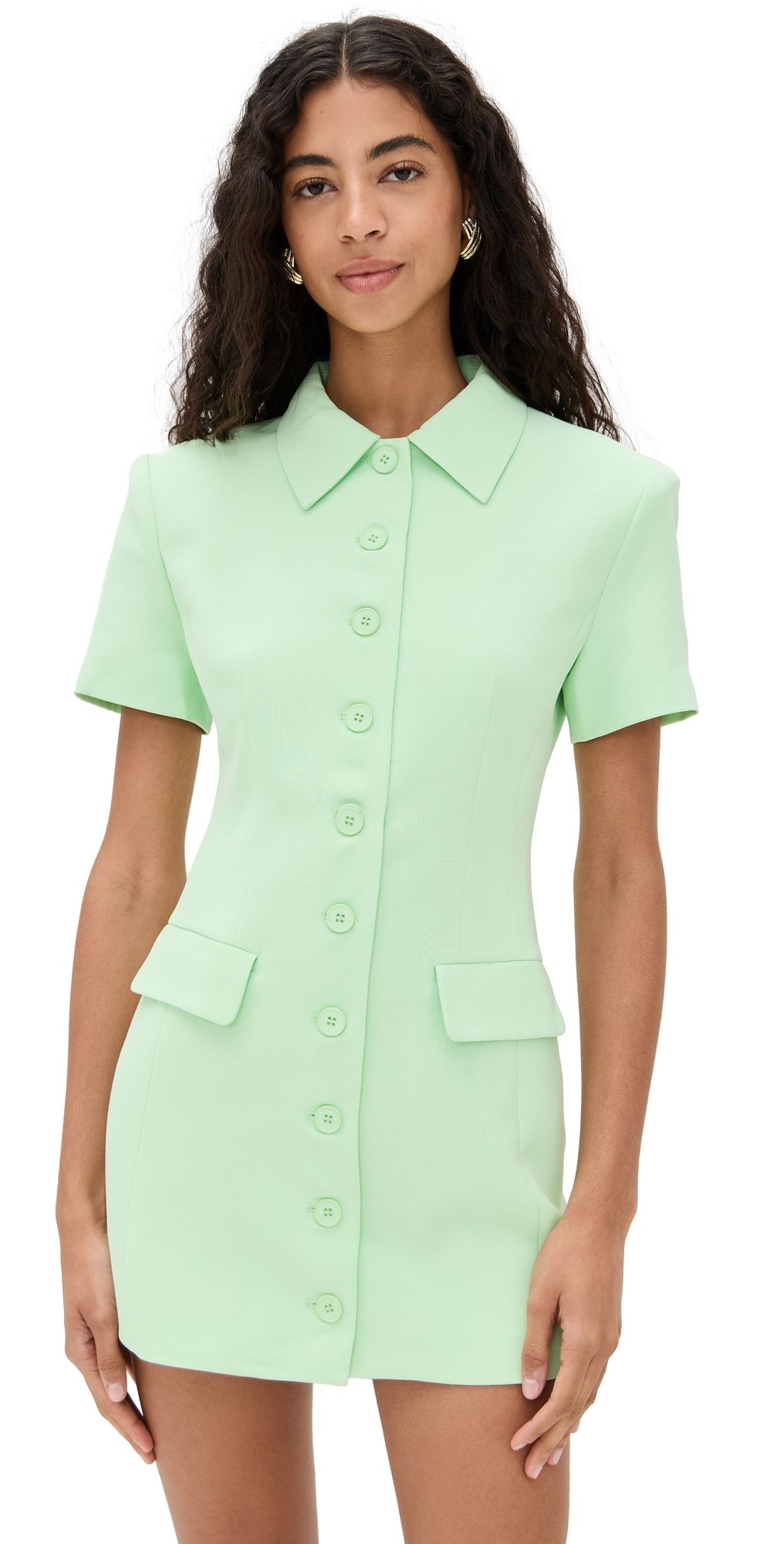 Lioness Cheri Short Sleeve Mini Dress Lime XXXXS