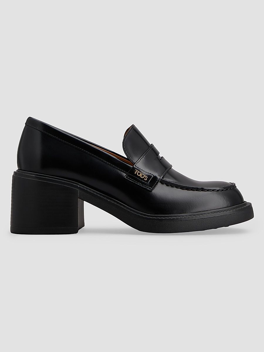 Women's 60MM Leather Penny Loafer-Style Pumps - Nero - Size 11