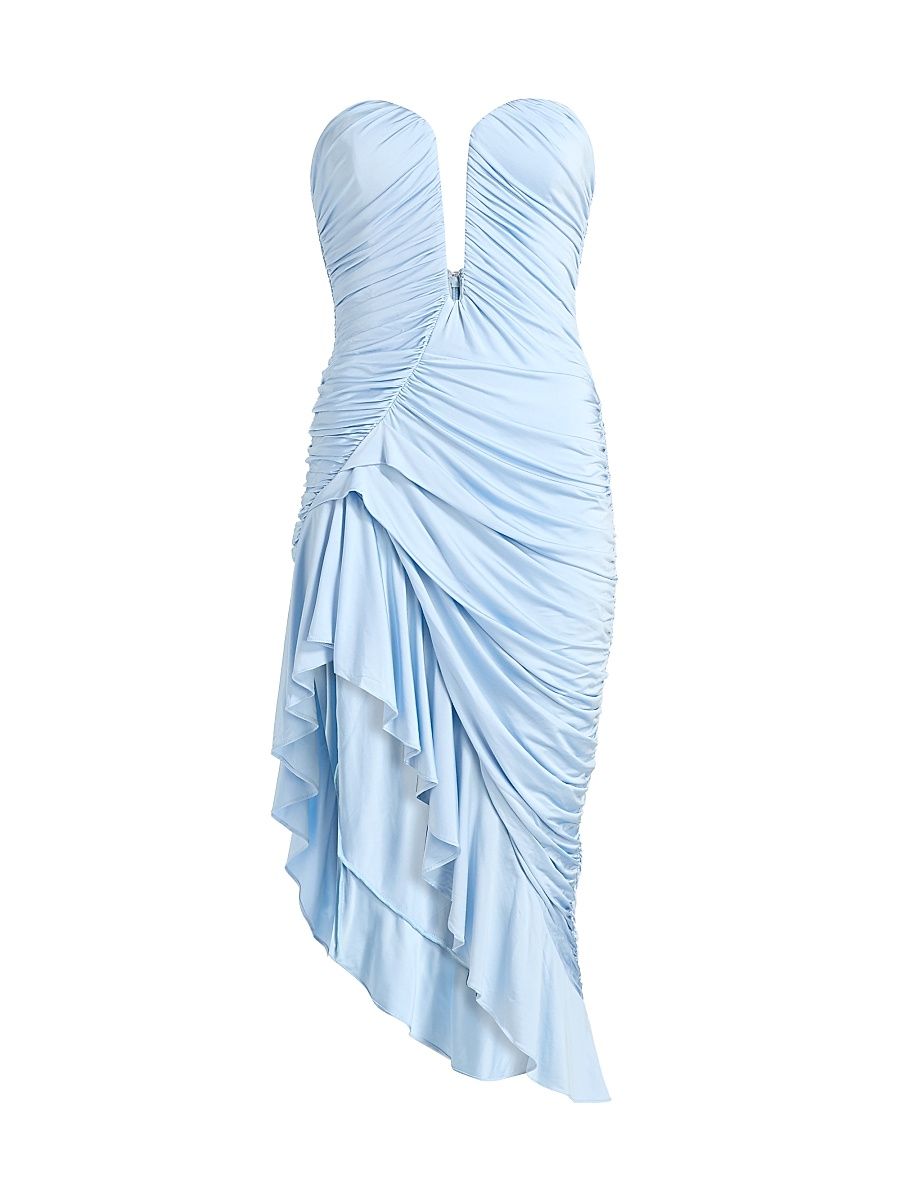 Women's Pearlina Ruched A-Line Midi-Dress - Ice - Size Large