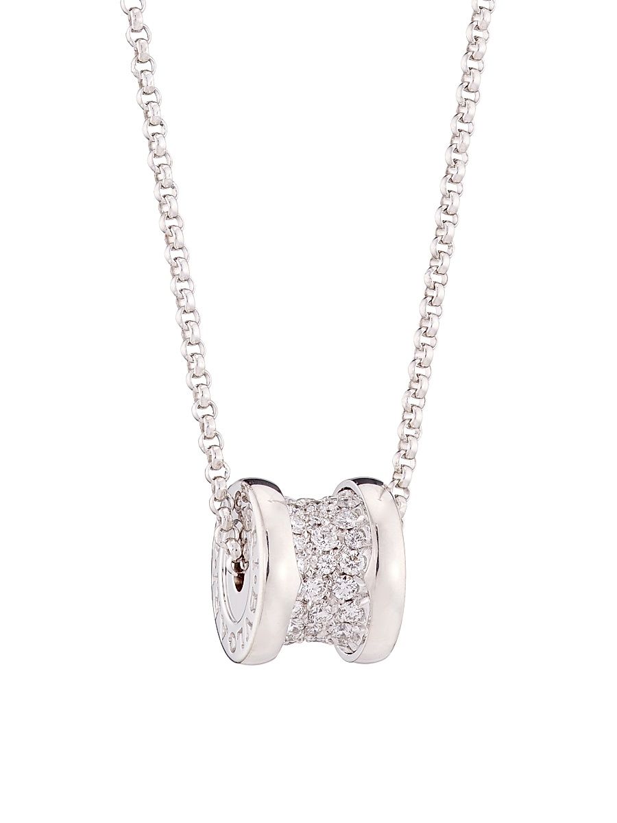 B. zero1 18K White Gold & Pavé Diamond Necklace - White Gold