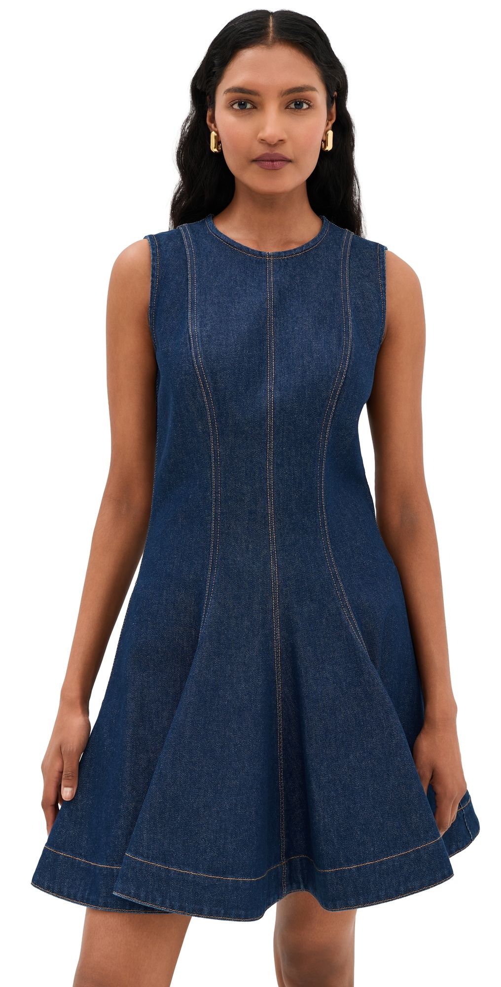 Stella McCartney Peplum Denim Mini Dress Denim Classic Wash L