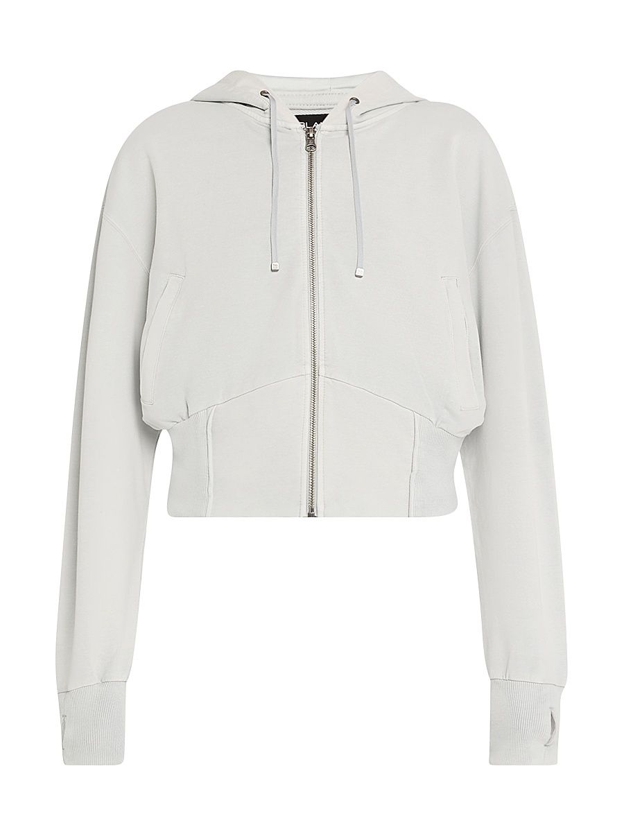 Women's Allegra Cotton Raw-Edge Hoodie - Bright Blue - Size Large