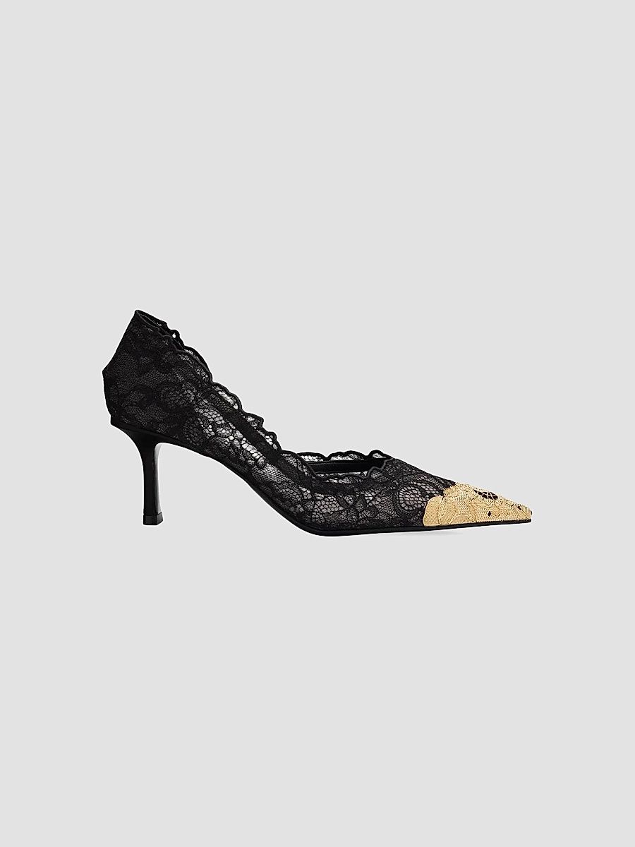 Jimmy Choo Women's Faiz 65MM Lace Pumps - Black Vintage - Size 11