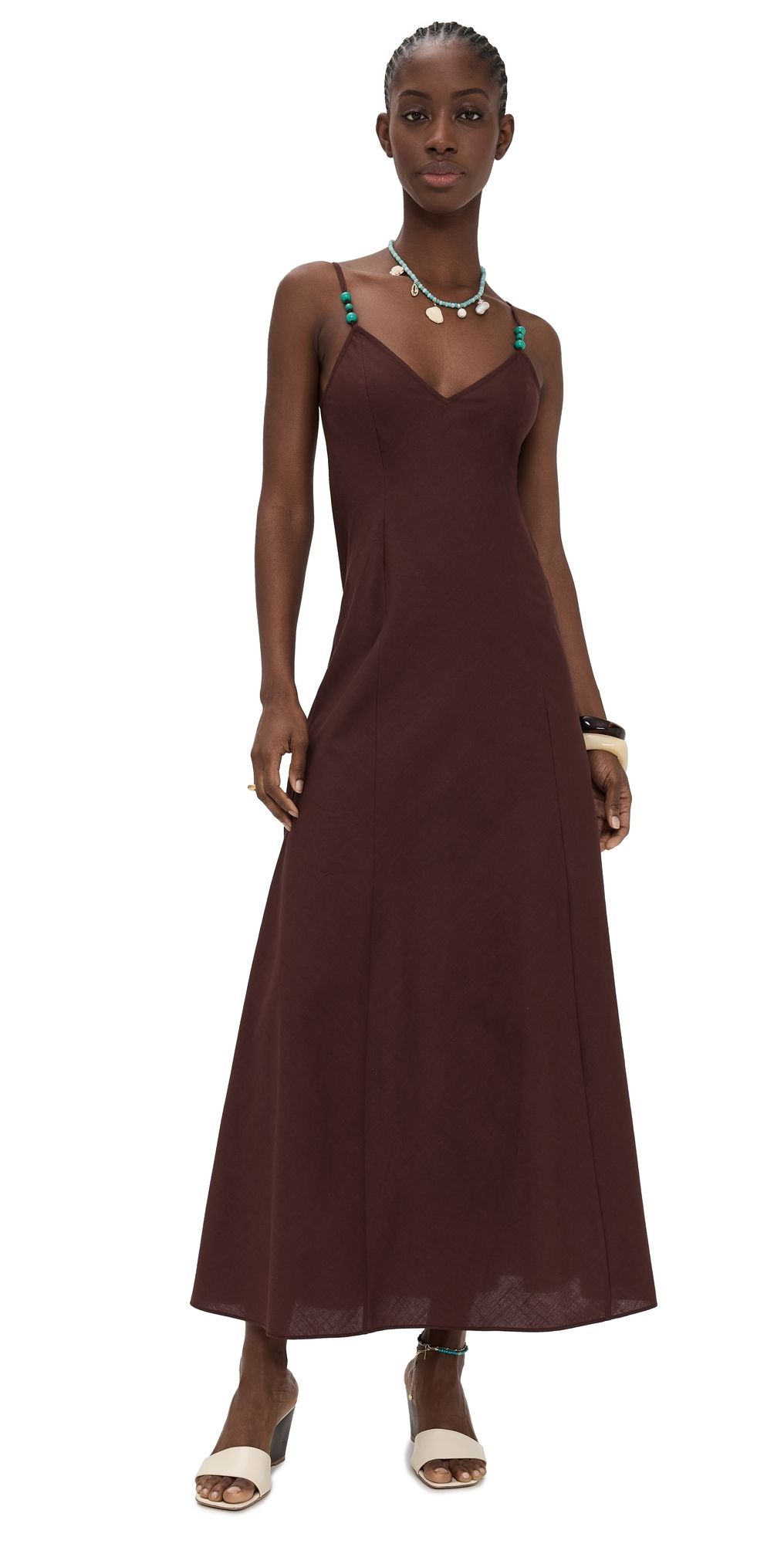 Playa Lucila Maxi Dress Brown XS
