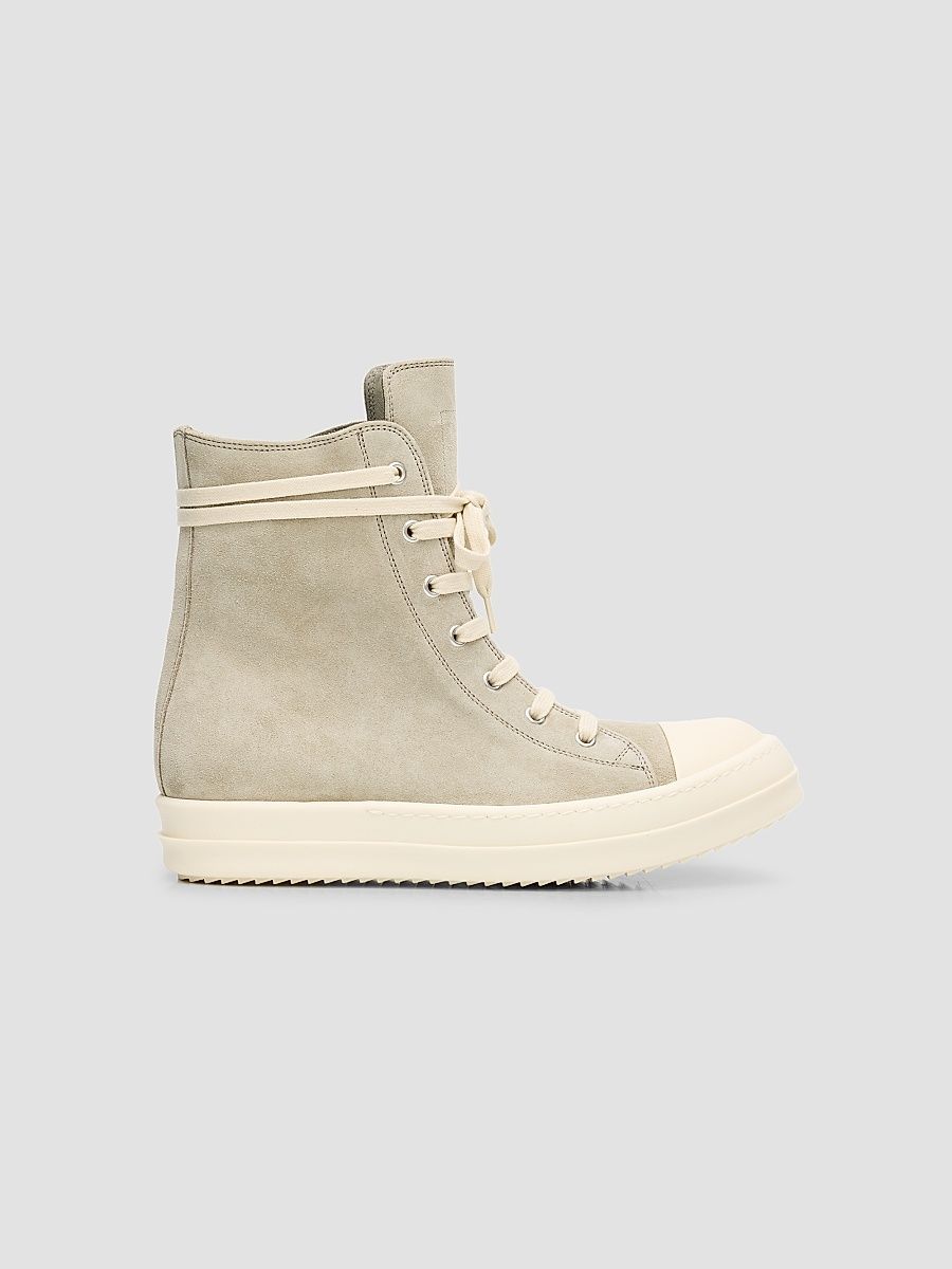 Women's Leather High-Top Sneakers - Dark Pearl Milk - Size 11