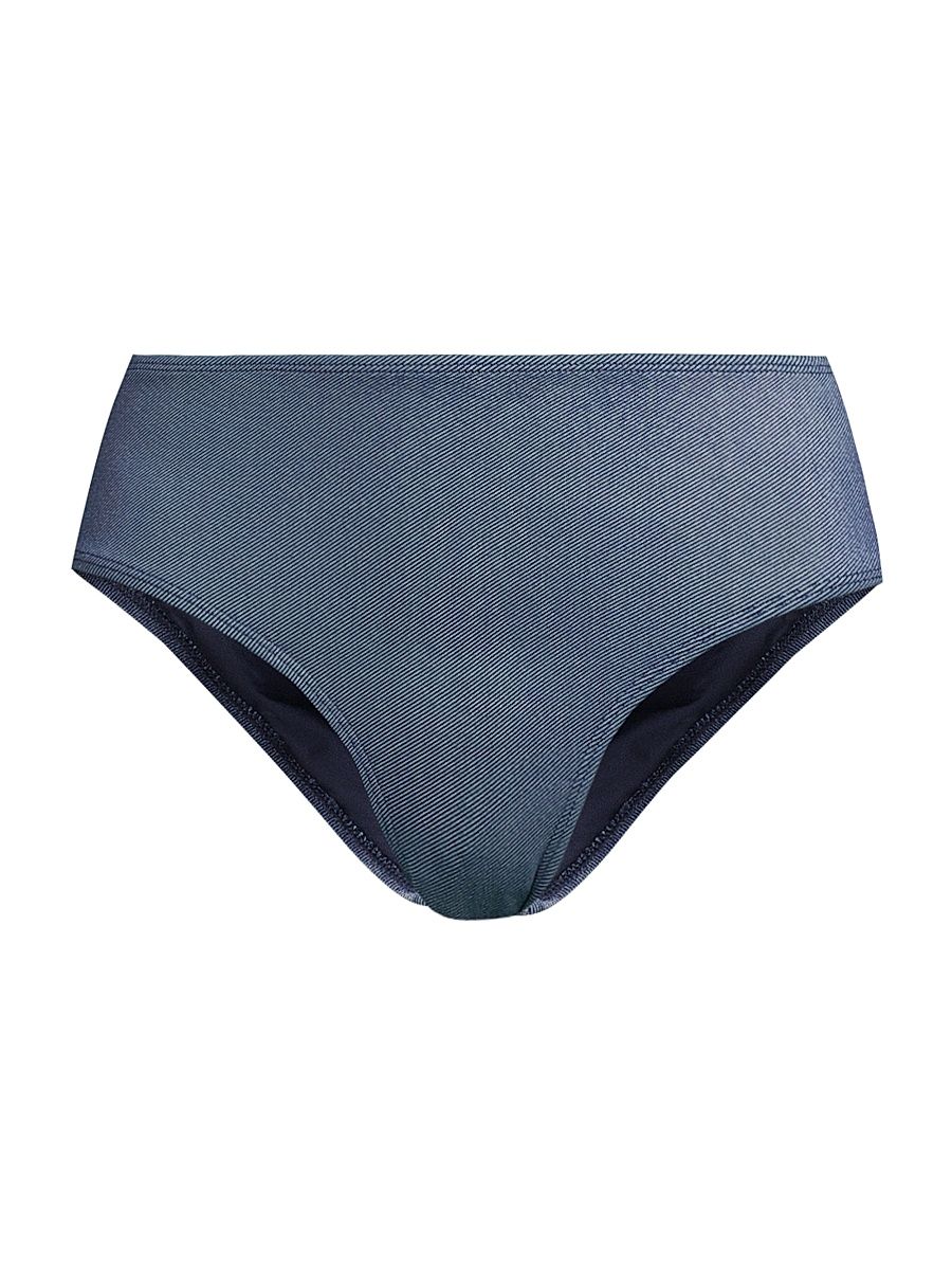 Women's Classic Indigo Twill Bikini Bottom - Indigo Twill - Size Large