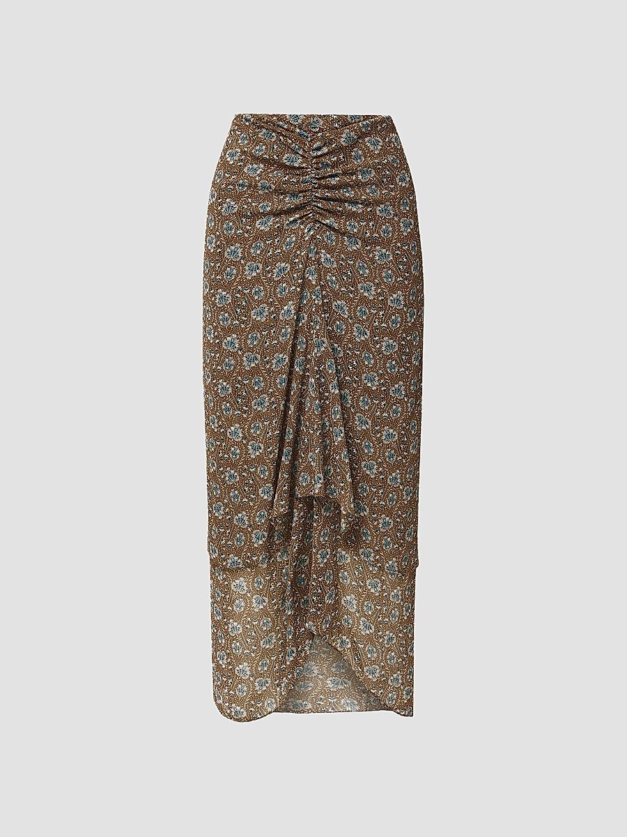 Veronica Beard Women's Limani Silk-Blend Midi Skirt - Acorn Multi - Size 2