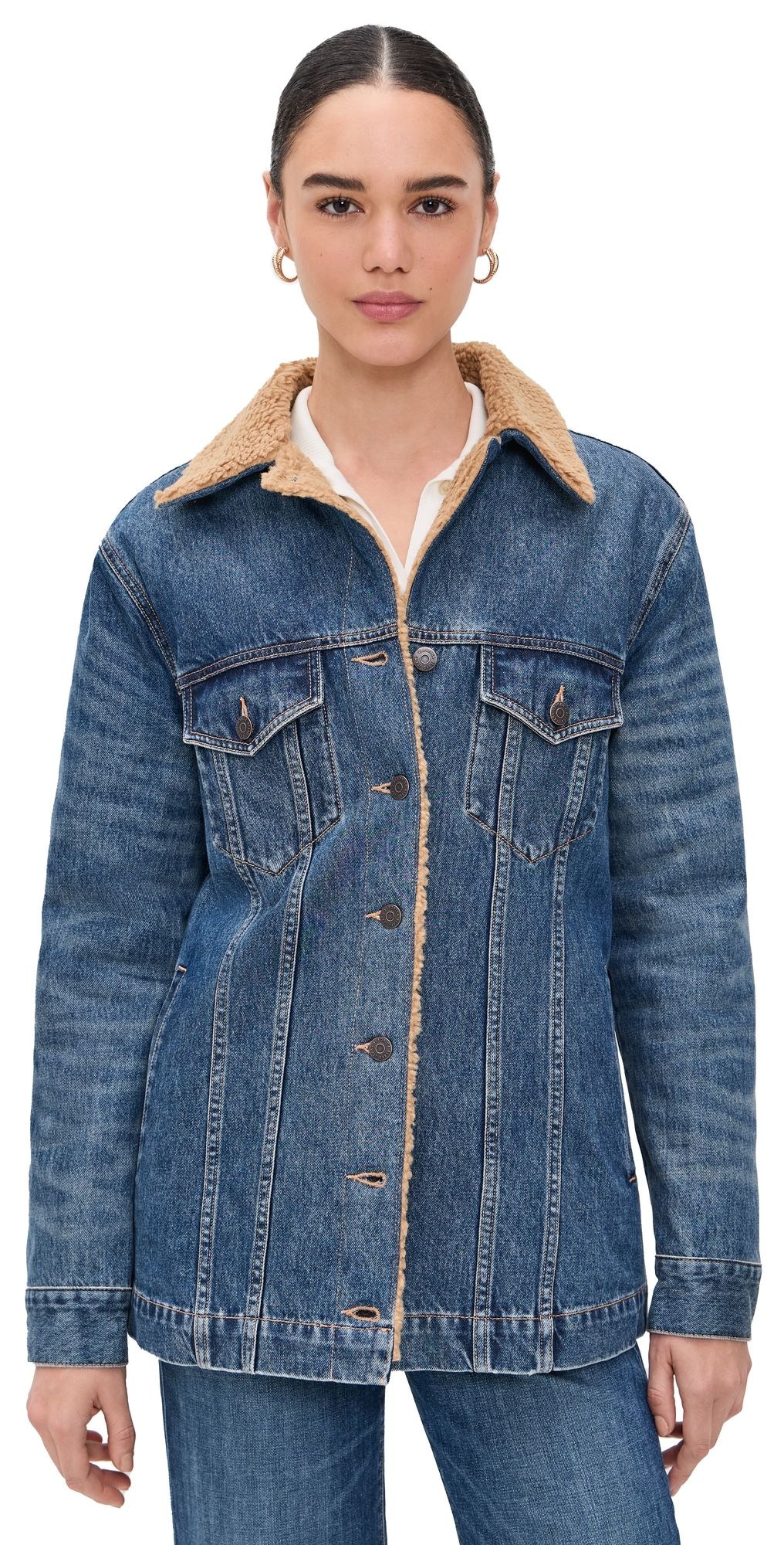 Veronica Beard Jean Donna Jacket with Sherpa Lining City Lights S